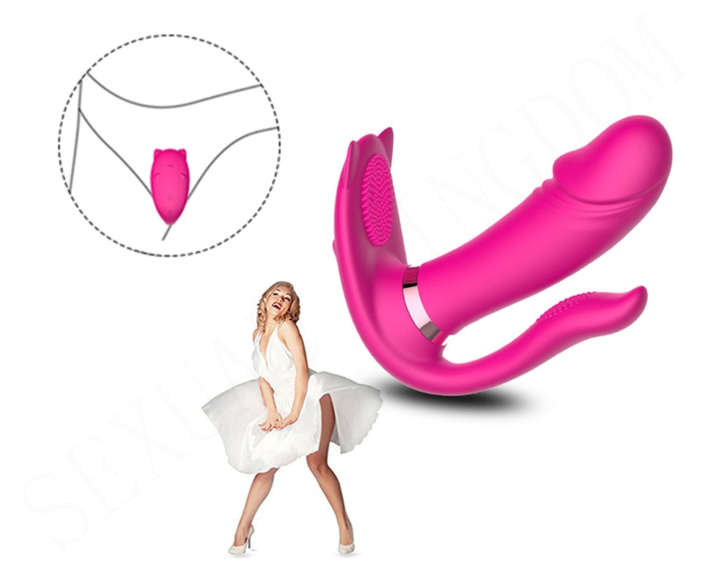 Wearable Vibrator Remote Control Silicone Dildo Clitoral G-spot Stimulator Anal Heating Massager For Women Adult Sex Toy Store - SexxToys.Shop