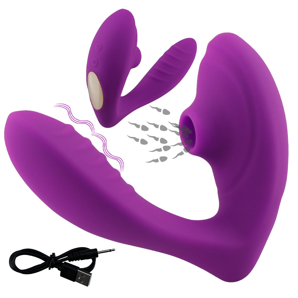 Sucking Clit Stimulator Vibrator Dual (2 in 1) Sex Toy for Women Adult Sex Toy Store - SexxToys.Shop