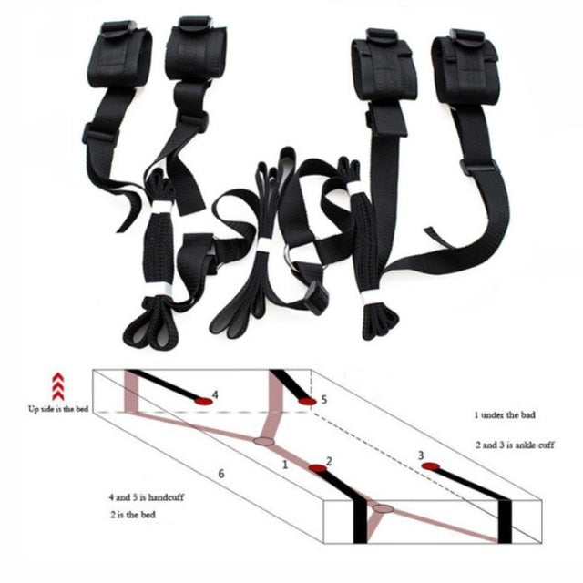 BDSM For Woman Couples Handcuffs Bondage Set Under Bed Restraint Strap System Adults Wrists & Ankle Cuffs Adult Sex Toy Store - SexxToys.Shop