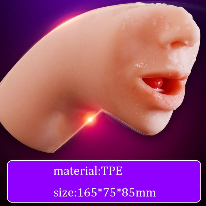 Real Feeling 3D Deepthroat Masturbator Oral Pocket Pussy with Tongue For Men Adult Sex Toy Store - SexxToys.Shop