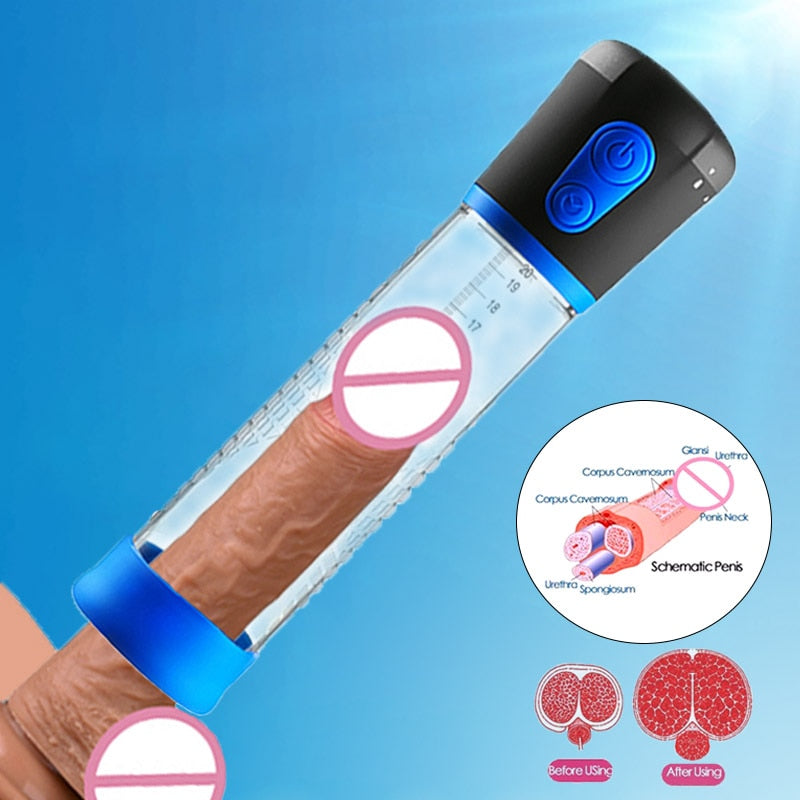 ABS Silicone Penis Enlargement Extender Electrical Vacuum Pump Male Masturbator Adult Sex Toy Store - SexxToys.Shop