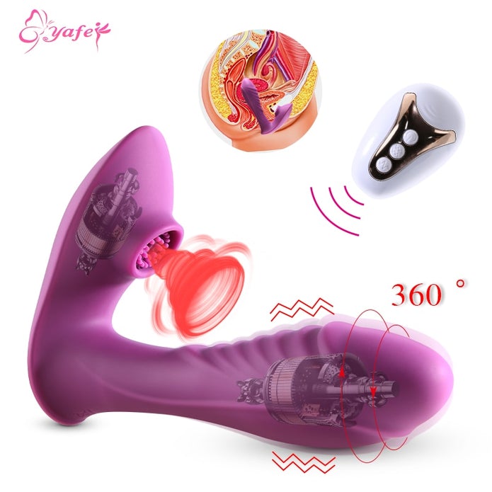 Latest Model With (Option PURPLE) 360° Rotating Vibrating Dildo Vibrator Sucking G-Spot Clitoris Stimulator Erotic Sex Toy for Women Adult Sex Toy Store - SexxToys.Shop