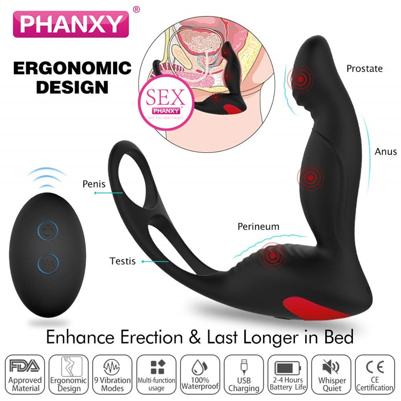 Anal Sex Toy Gay Sex Product Prostate Sex Erection Cock Massager With Delay For Men Adult Sex Toy Store - SexxToys.Shop