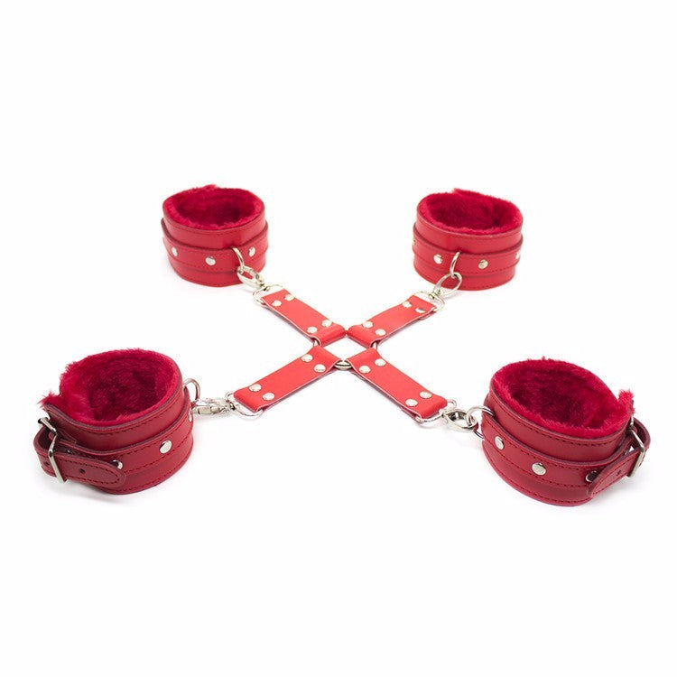 Leather Cross Handcuff Ankle-cuffs Restraint Bondage Fetish Cosplay BDSM For Men or Women Adult Sex Toy Store - SexxToys.Shop