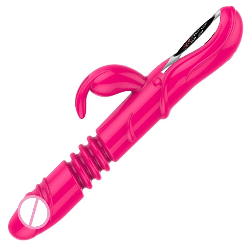 Automatic Telescopic Vibrating Thrusting Dildo Rabbit Type Vibrator Clitoris Stimulator With Heating Head For Women Adult Sex Toy Store - SexxToys.Shop