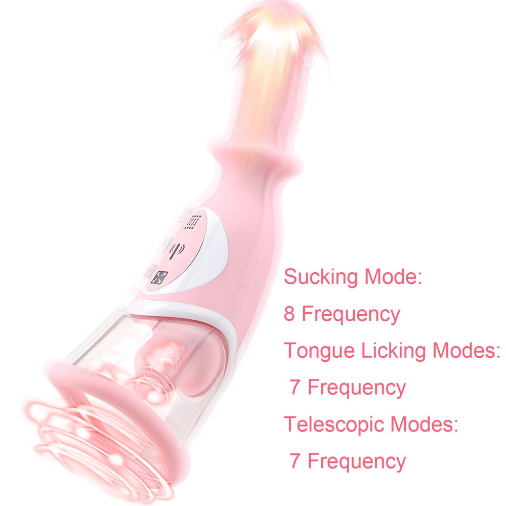 Nipple Clitoris Sucking Licking Vibrator Thrusting Dildo Breast Vacuum Pump Pussy Tongue Licking Sex Toy For Women Adult Sex Toy Store - SexxToys.Shop