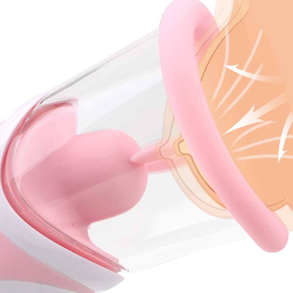 Nipple Clitoris Sucking Licking Vibrator Thrusting Dildo Breast Vacuum Pump Pussy Tongue Licking Sex Toy For Women Adult Sex Toy Store - SexxToys.Shop