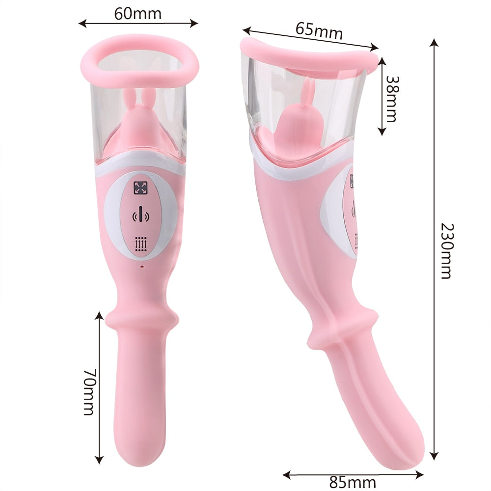 Nipple Clit Sucking Licking Thrust Dildo Vibrator Pump | SexxToys.Shop