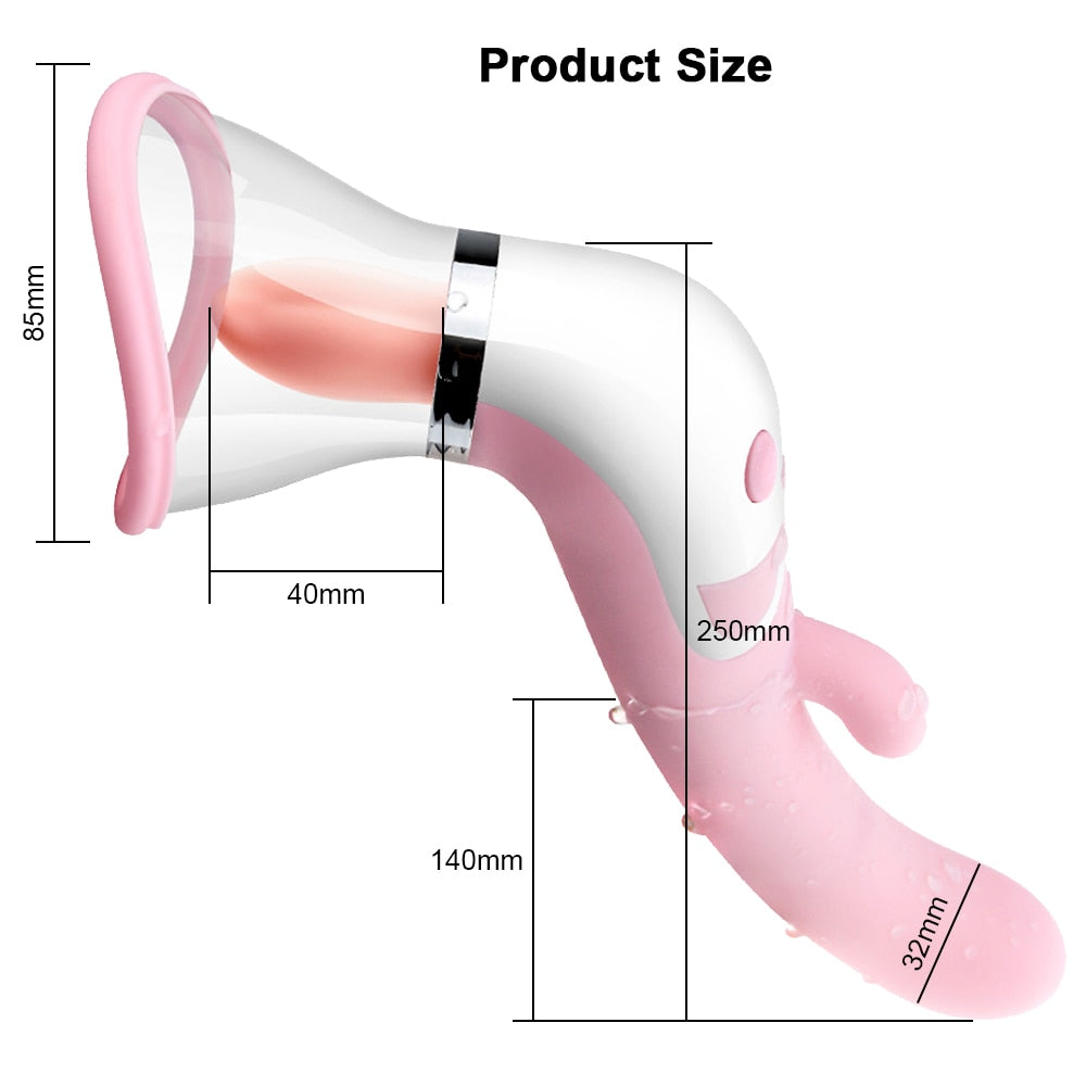 Breast Pump Vibrating Nipple Sucker Tongue Licking | SexxToys.Shop