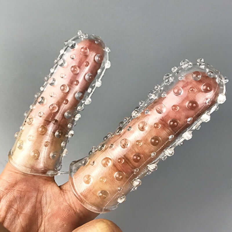 2Pcs Finger Reusable Condoms For Women Clitoris G-spot Stimulation Penis Sleeves Adult Sex Toy Store - SexxToys.Shop