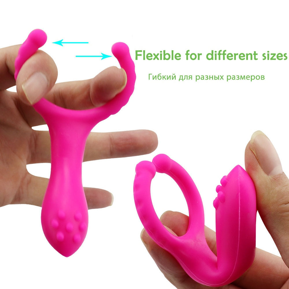 Vibrating Penis Ring Dildo Delaying Ejaculation Vibrator Vagina Clitoris Nipple Massager For Women or Men Adult Sex Toy Store - SexxToys.Shop