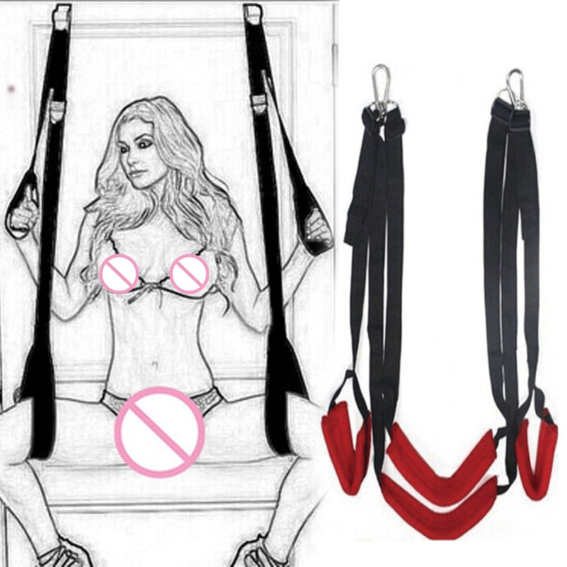 BDSM Bondage Restraints Straps Full Body Belt Slave For Adult Games Chairs Hanging Door Sex Swing Fetish Erotic Sex Toy For Men or Women Adult Sex Toy Store - SexxToys.Shop