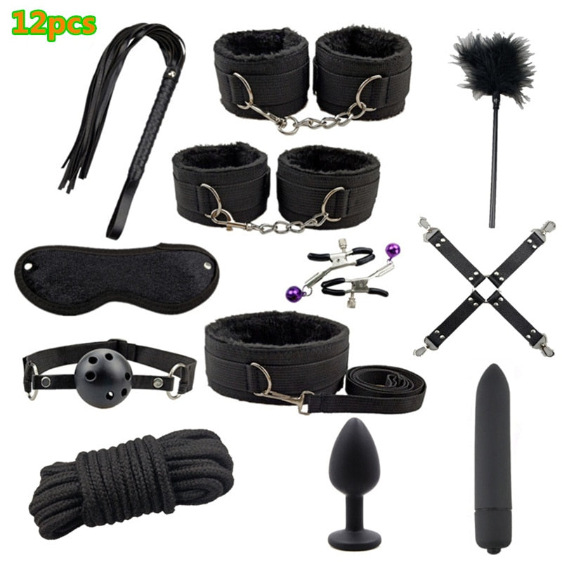BDSM Adult Games Sex Toys G Spot Dildo Vibrator Butt Anal Plug Whip Kits Bondage Gear For Men or Women Adult Sex Toy Store - SexxToys.Shop