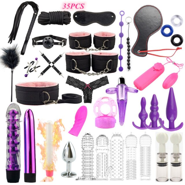 BDSM Adult Games Sex Toys G Spot Dildo Vibrator Butt Anal Plug Whip Kits Bondage Gear For Men or Women Adult Sex Toy Store - SexxToys.Shop