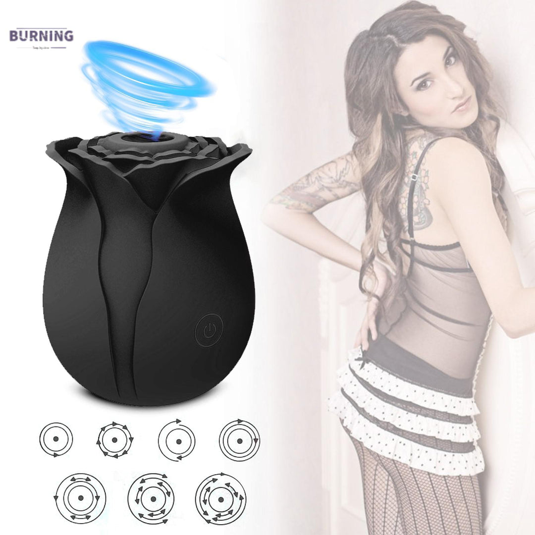 Black Rose Shape Vagina Sucking Vibrator Intimate Good Nipple Sucker Oral Licking Clitoris Stimulation For Women Adult Sex Toy Store - SexxToys.Shop