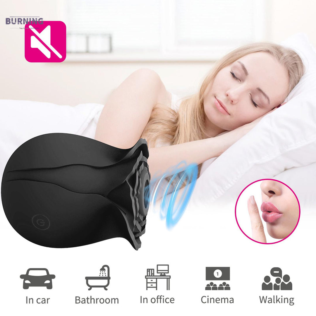 Black Rose Shape Vagina Sucking Vibrator Intimate Good Nipple Sucker Oral Licking Clitoris Stimulation For Women Adult Sex Toy Store - SexxToys.Shop