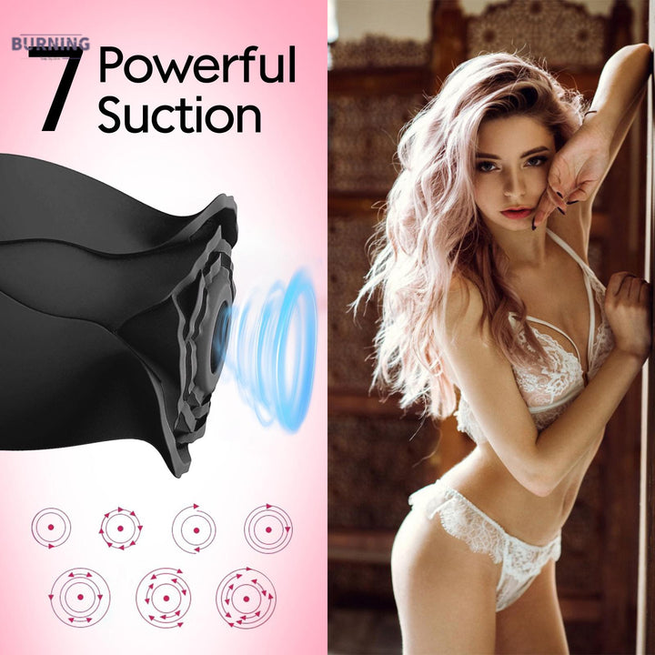 Black Rose Shape Vagina Sucking Vibrator Intimate Good Nipple Sucker Oral Licking Clitoris Stimulation For Women Adult Sex Toy Store - SexxToys.Shop