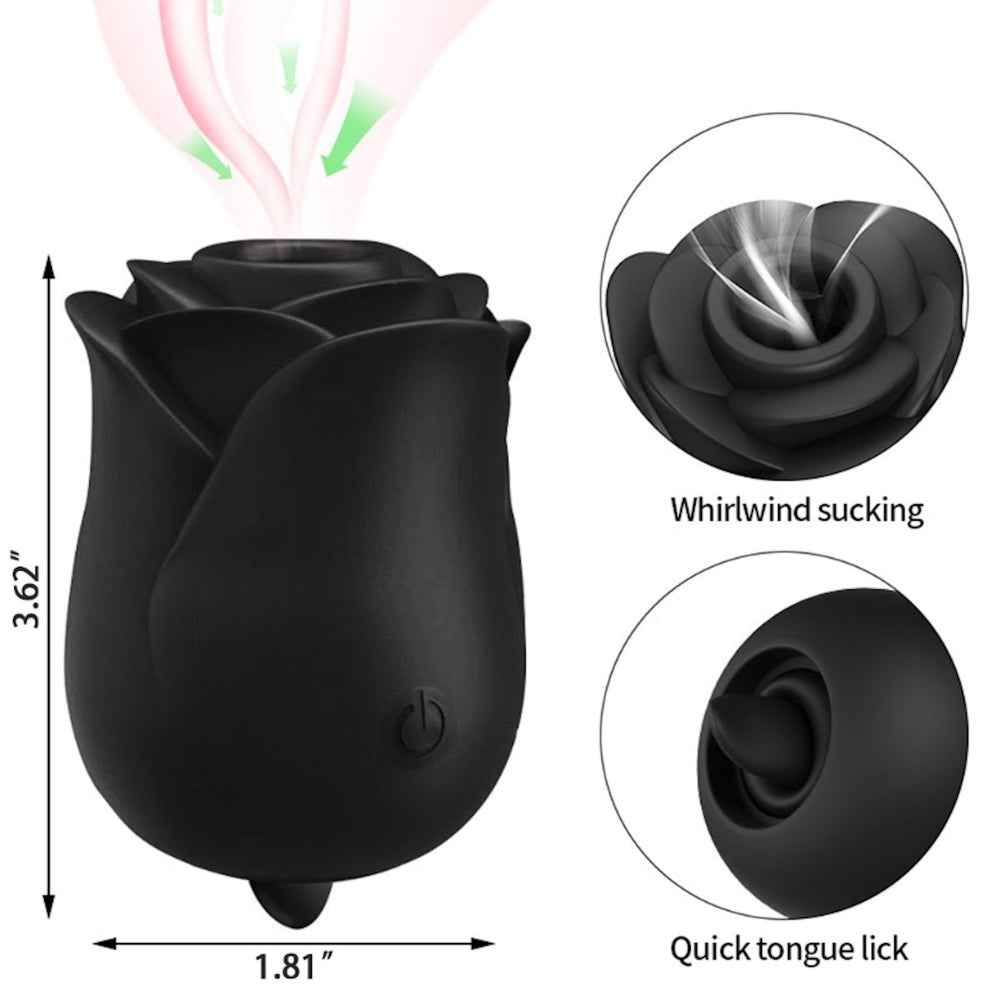 Black Rose Shape Vagina Sucking Vibrator Intimate Good Nipple Sucker Oral Licking Clitoris Stimulation For Women Adult Sex Toy Store - SexxToys.Shop