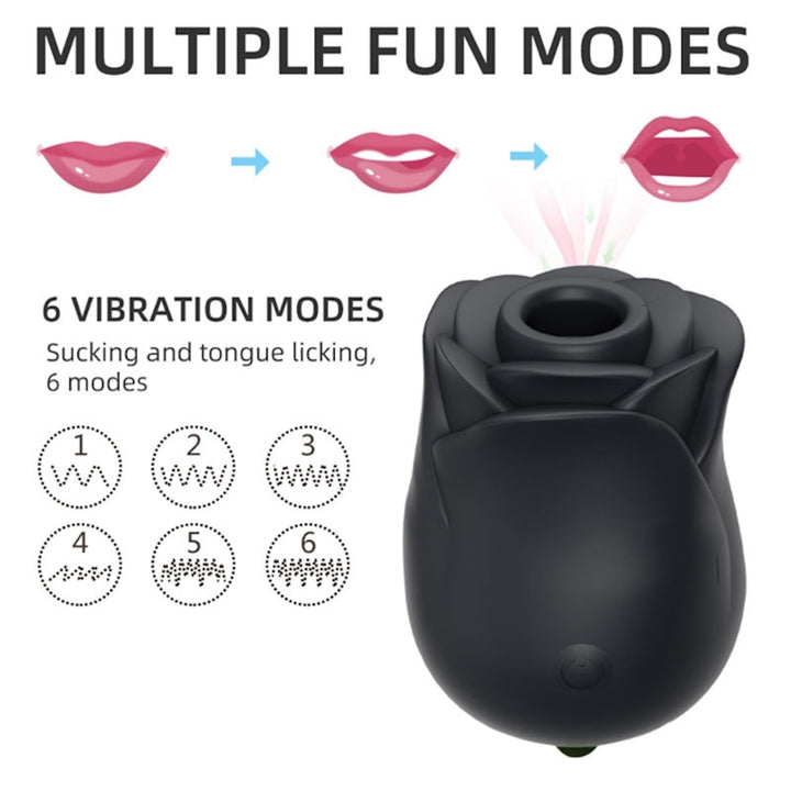 Black Rose Shape Vagina Sucking Vibrator Intimate Good Nipple Sucker Oral Licking Clitoris Stimulation For Women Adult Sex Toy Store - SexxToys.Shop