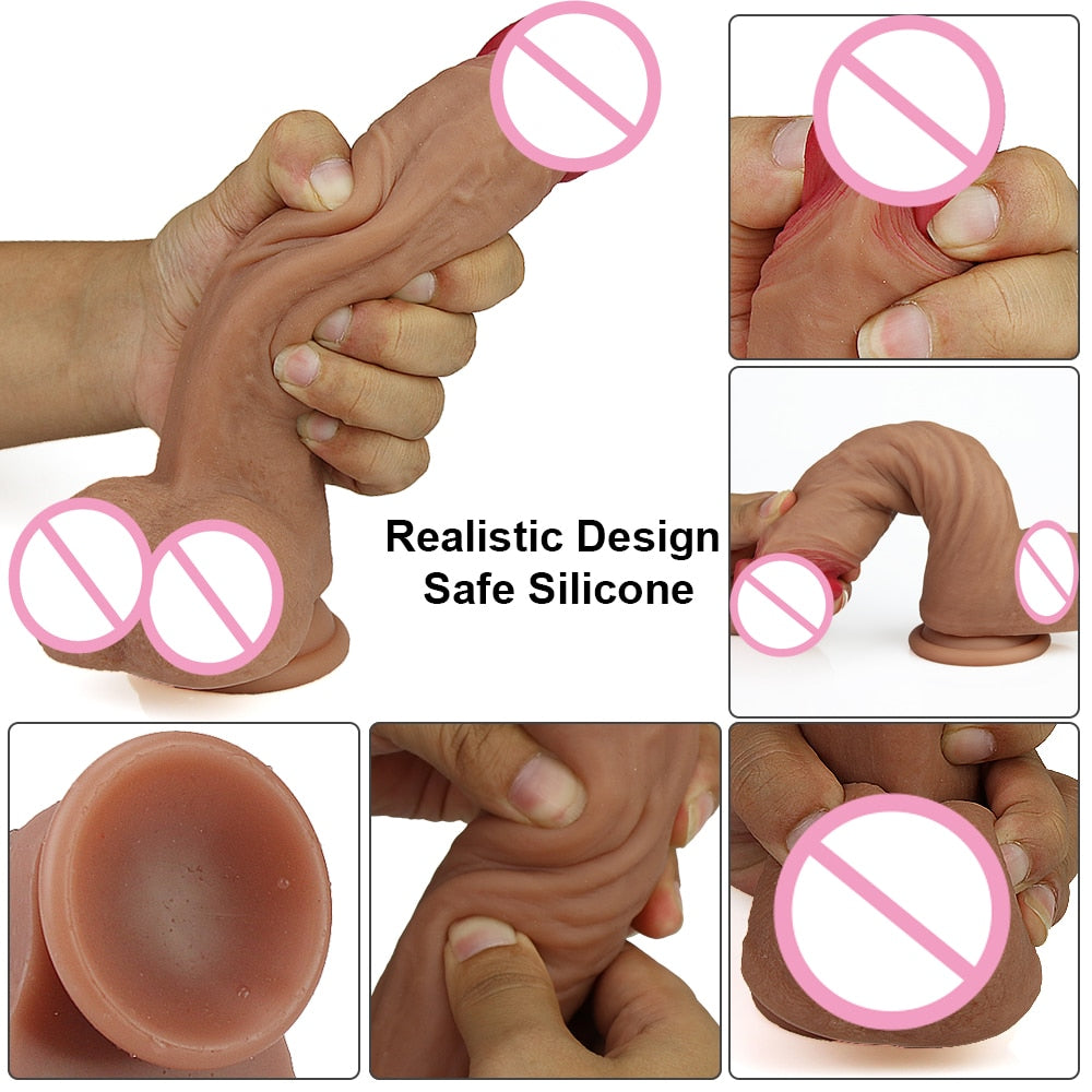 9 Inch Realistic Silicone Dildo With Suction Cup Base Strong Sex Toy Adult Sex Toy Store - SexxToys.Shop