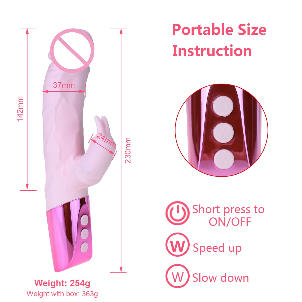 G Spot Rabbit Vibrator 2 in 1 Design Dual Motor Dildo Clitoris Vagina Stimulator For Women Adult Sex Toy Store - SexxToys.Shop