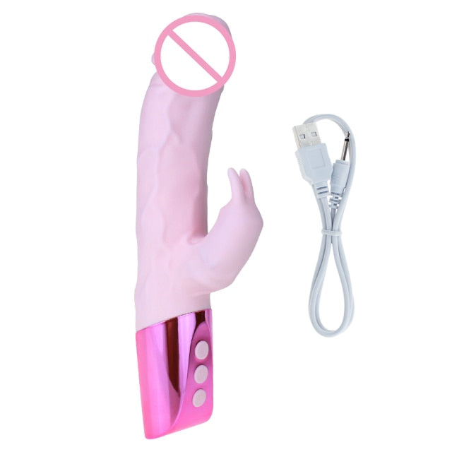 G Spot Rabbit Vibrator 2 in 1 Design Dual Motor Dildo Clitoris Vagina Stimulator For Women Adult Sex Toy Store - SexxToys.Shop