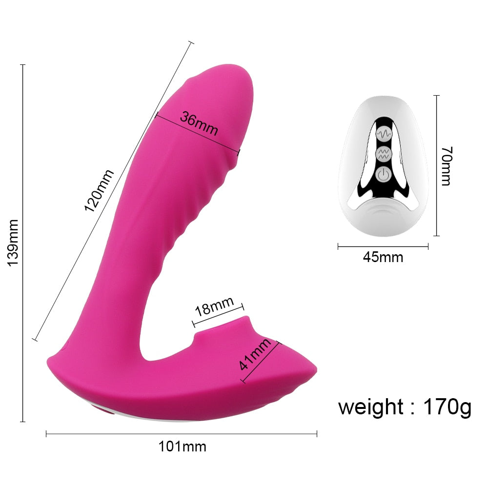 Remote Control Sucking Dildo Vibrator Massager 10 Speeds Oral Suction Clitoris Stimulator for Women Adult Sex Toy Store - SexxToys.Shop